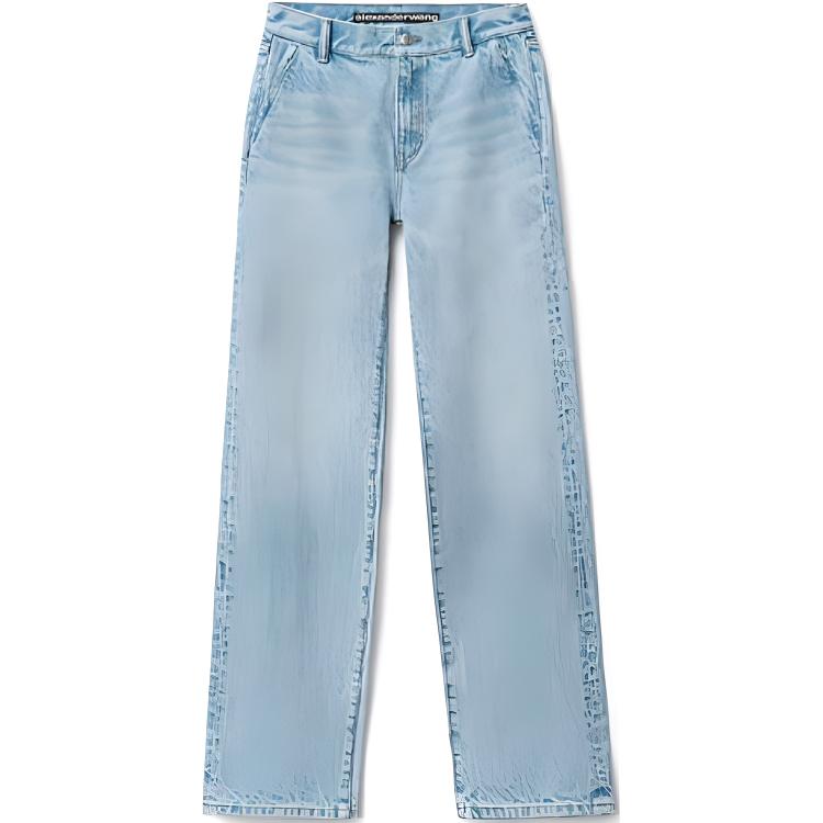 (Women) Alexander Wang EZ Series SS23  Mid-Rise Straight-Leg Jeans Blue 4DC1234305-442
