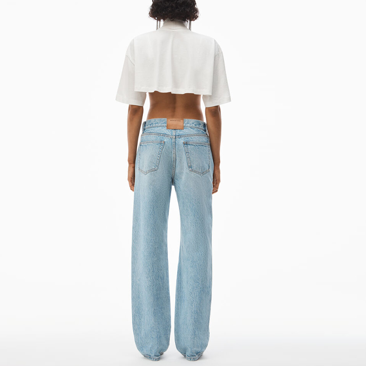 Shop (W) 알렉산더 왕 EZ 시리즈 SS23 미드라이즈 스트레이트 진 블루 4DC1234305-442