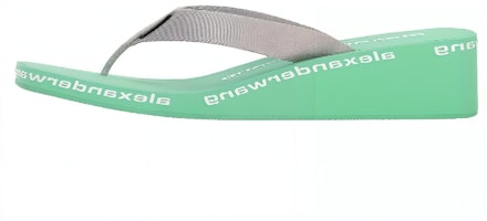 (Women) Alexander Wang Fabric Wedge Fashion Slide 'Green Herringbone' 30321S019132 (Women) Alexander Wang Fabric Wedge Fashion Slide 'Green Herringbone' 30321S019132