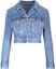 Buy (Women) Alexander Wang Faded Button-Up Cropped Denim Jacket Women’s Blue Long Sleeve 4DC1242212-482A