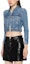 Purchase (Women) Alexander Wang Faded Button-Up Cropped Denim Jacket Women’s Blue Long Sleeve 4DC1242212-482A