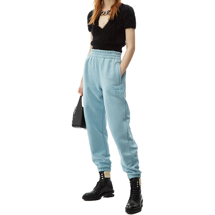 Lookbook (Women) Alexander Wang Foundation Classic Logo Sweatpants Stone Blue 4CC1204061-451