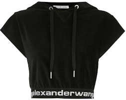 (Women) Alexander Wang FW21 Black Corduroy Short Sleeve Pullover Sweatshirt. 4CC1201106-001 (Women) Alexander Wang FW21 Black Corduroy Short Sleeve Pullover Sweatshirt. 4CC1201106-001