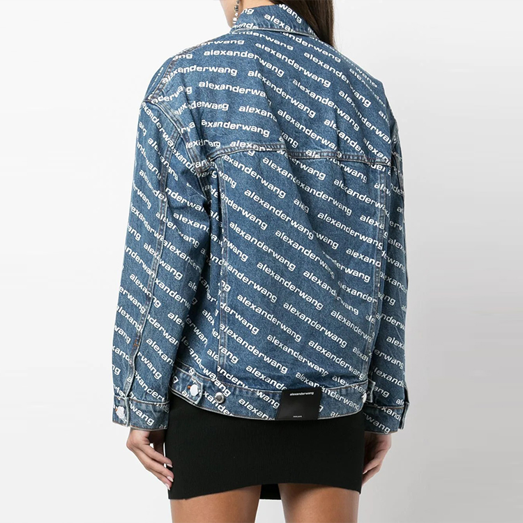 Purchase (W) 알렉산더 왕 FW21 올오버 로고 프린트 데님 재킷 여성 블루 520 4DC3212006-460