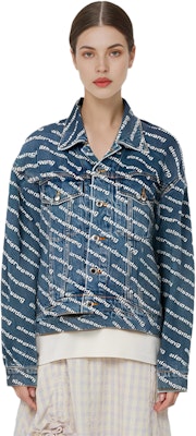 (W) 알렉산더 왕 FW21 올오버 로고 프린트 데님 재킷 여성 블루 520 4DC3212006-460 Details for (W) 알렉산더 왕 FW21 올오버 로고 프린트 데님 재킷 여성 블루 520 4DC3212006-460