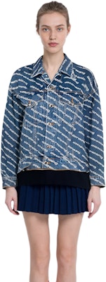 (W) 알렉산더 왕 FW21 올오버 로고 프린트 데님 재킷 여성 블루 520 4DC3212006-460 Sizing (W) 알렉산더 왕 FW21 올오버 로고 프린트 데님 재킷 여성 블루 520 4DC3212006-460
