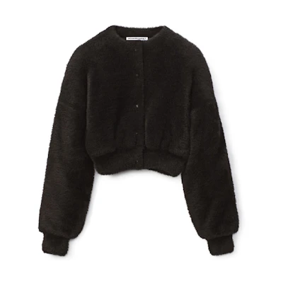 (Women) Alexander Wang FW21 Black Faux Fur Lined Long Sleeve Jacket 4KC4213025-001