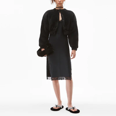 (W) 亚历山大王 2021秋冬黑色人造毛皮长袖夹克 4KC4213025-001 Lookbook (W) 亚历山大王 2021秋冬黑色人造毛皮长袖夹克 4KC4213025-001