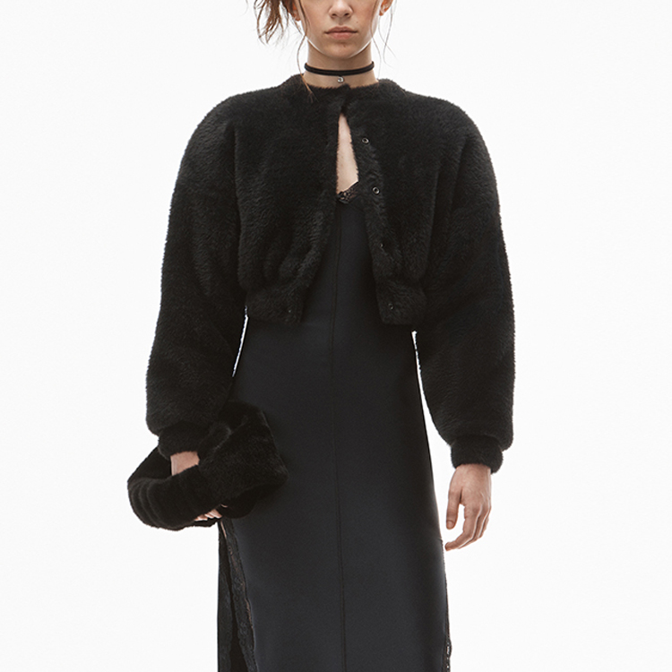 (Women) Alexander Wang FW21 Black Faux Fur Lined Long Sleeve Jacket 4KC4213025-001 圖 4