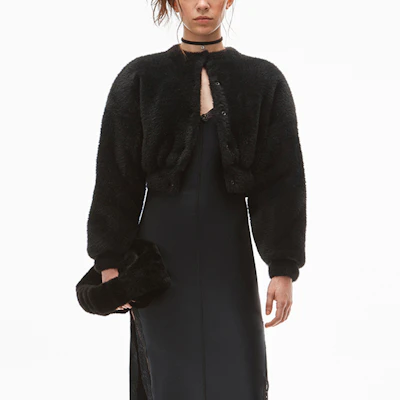 (W) 亚历山大王 2021秋冬黑色人造毛皮长袖夹克 4KC4213025-001 Shop (W) 亚历山大王 2021秋冬黑色人造毛皮长袖夹克 4KC4213025-001