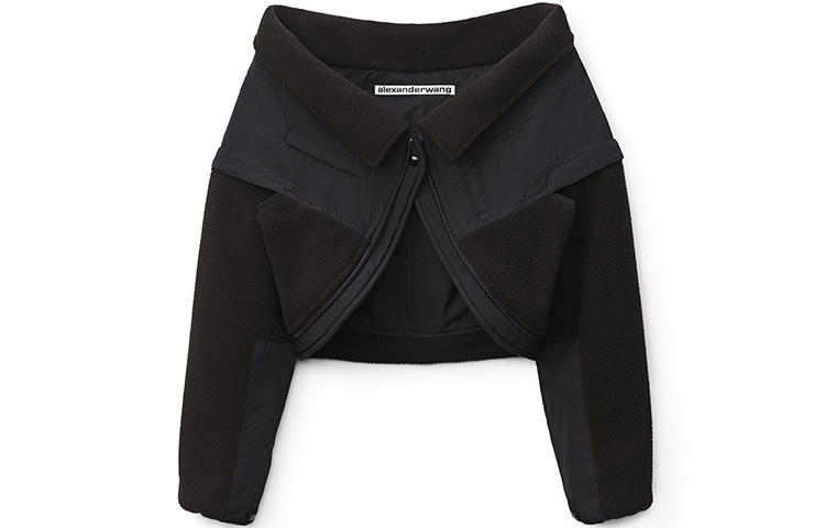 Order (W) Alexander Wang FW21 黑色泰迪羊羔絨與尼龍短版外套 1CC4212309-001