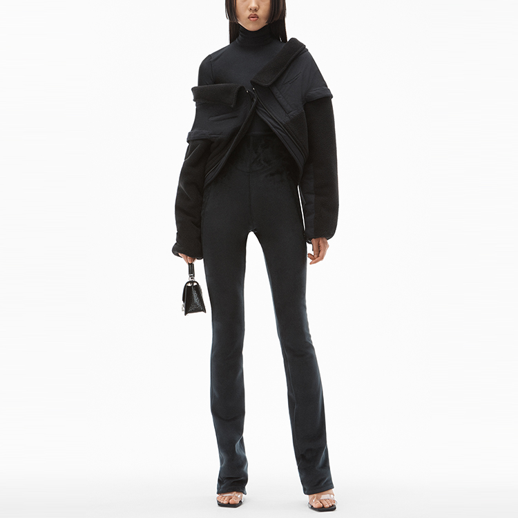 Lookbook (W) Alexander Wang FW21 黑色泰迪羊羔絨與尼龍短版外套 1CC4212309-001