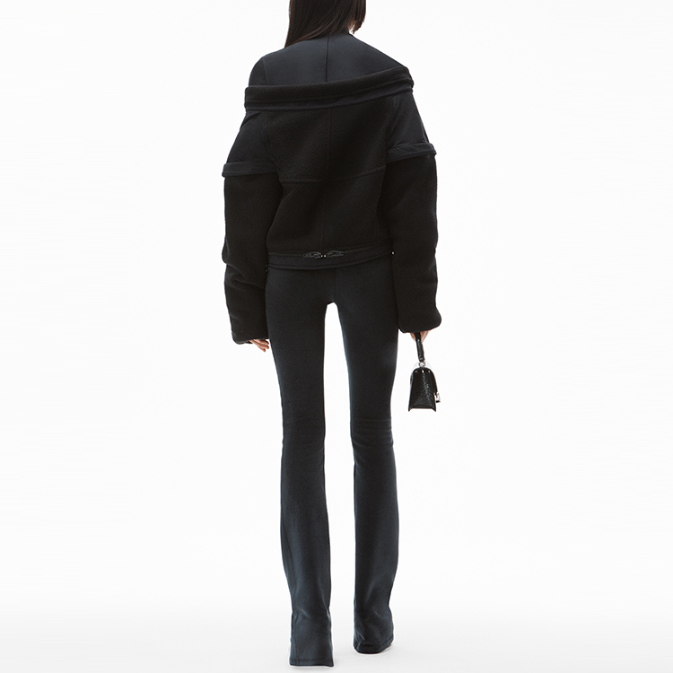 Shop (W) Alexander Wang FW21 黑色泰迪羊羔絨與尼龍短版外套 1CC4212309-001