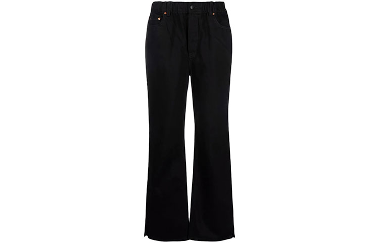 (Women) Alexander Wang FW21 Black Wide-Leg Pants with Back Logo Patch 4DC4214030-001 圖 2