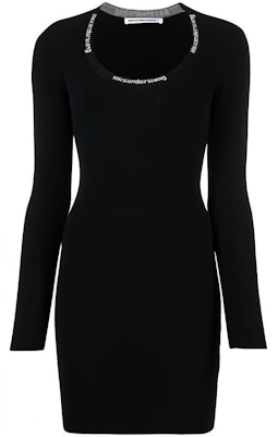 (W) 알렉산더 왕 FW21 로고 자가드 크루넥 롱슬리브 드레스 여성용 4KC4216032-001 Order (W) 알렉산더 왕 FW21 로고 자가드 크루넥 롱슬리브 드레스 여성용 4KC4216032-001