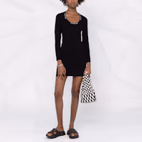 Lookbook (W) Alexander Wang FW21 女款休閒風Logo提花圓領長袖連衣裙 4KC4216032-001