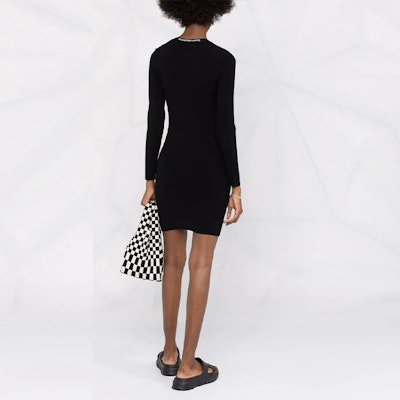 (W) 알렉산더 왕 FW21 로고 자가드 크루넥 롱슬리브 드레스 여성용 4KC4216032-001 Shop (W) 알렉산더 왕 FW21 로고 자가드 크루넥 롱슬리브 드레스 여성용 4KC4216032-001