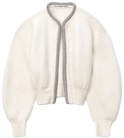 (Women) Alexander Wang FW21 Crystal Front Wool Cashmere Sweater White 1KC4213054-106 (Women) Alexander Wang FW21 Crystal Front Wool Cashmere Sweater White 1KC4213054-106