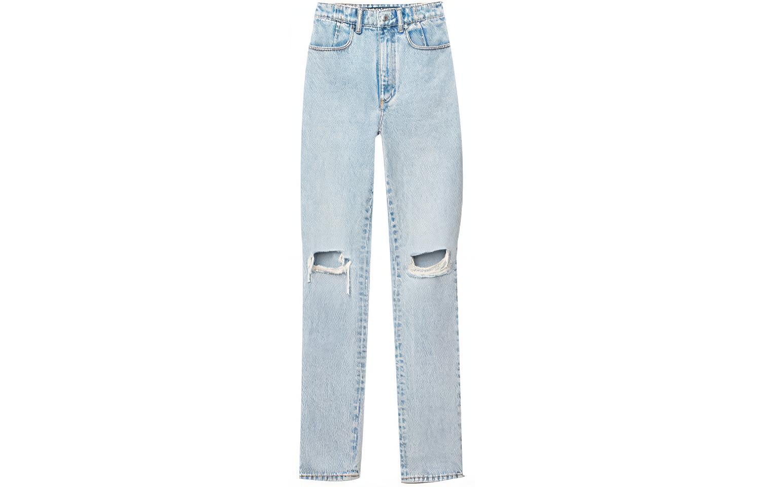 Order (W) 亚历山大王FW21破洞叠层修身牛仔裤 女款 蓝色 1WC3214368-270