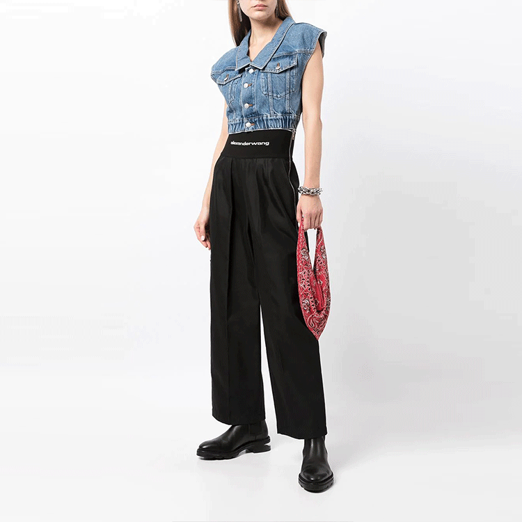 (Women) Alexander Wang FW21 Elastic Hem Denim Vest Blue 4DC4212037-MEDIUM 圖 3