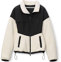 (Women) Alexander Wang FW21 Fleece Panel Jacket White 1CC4212307-118 (Women) Alexander Wang FW21 Fleece Panel Jacket White 1CC4212307-118
