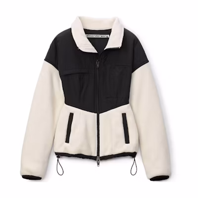 (Women) Alexander Wang FW21 Fleece Panel Jacket White 1CC4212307-118