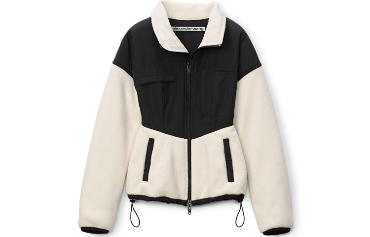 Order (W) Alexander Wang FW21 Jaket Fleece Panel Putih 1CC4212307-118
