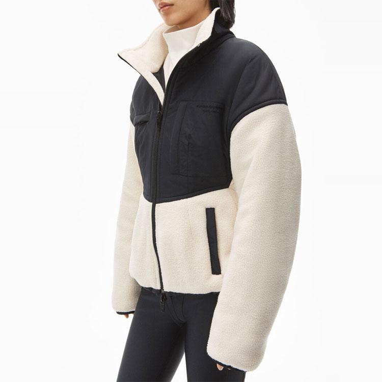 Purchase (W) Alexander Wang FW21 Jaket Fleece Panel Putih 1CC4212307-118