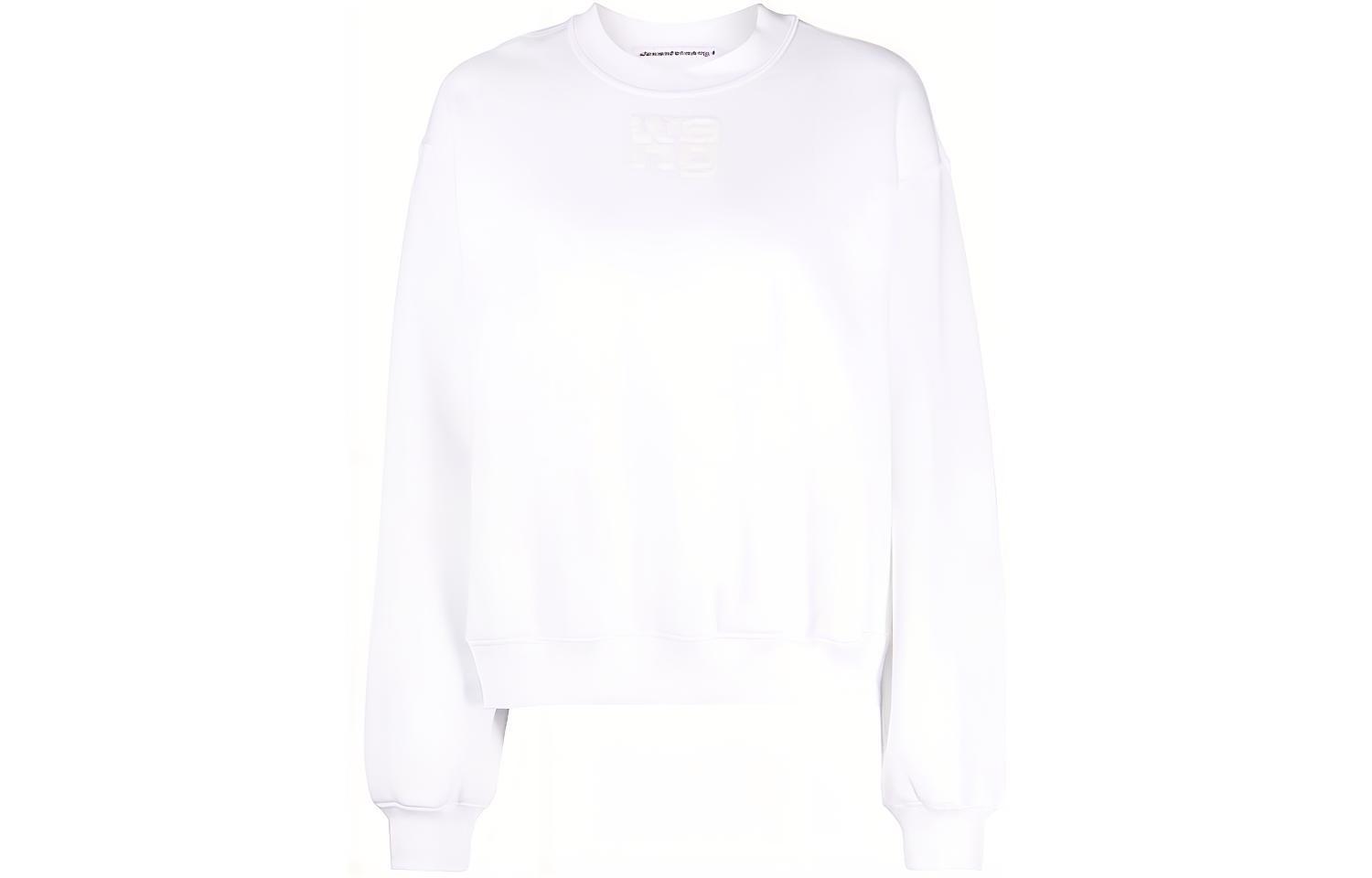 (Women) Alexander Wang FW21 Foam Logo Crewneck Pullover Sweatshirt White 4CC3211285-100