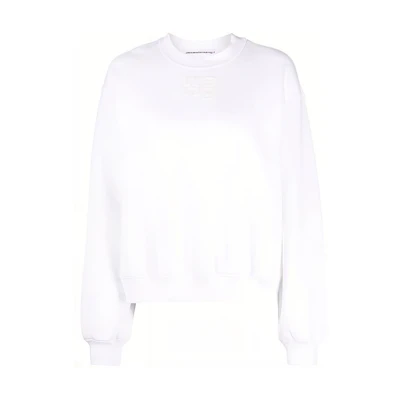 (Women) Alexander Wang FW21 Foam Logo Crewneck Pullover Sweatshirt White 4CC3211285-100