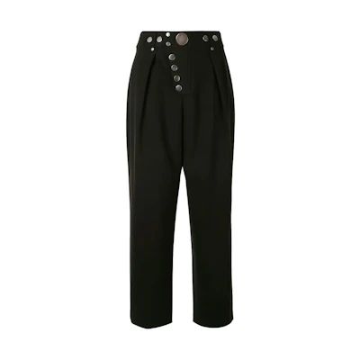 (Women) Alexander Wang FW21 High-Waisted Straight-Leg Pants Women Black. 1WC1204227-001