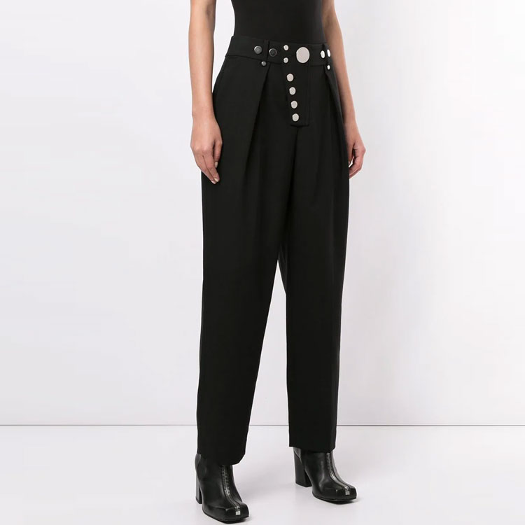 Shop (W) Pantalones Negros Mujer Tiro Alto Pierna Recta Alexander Wang FW21. 1WC1204227-001