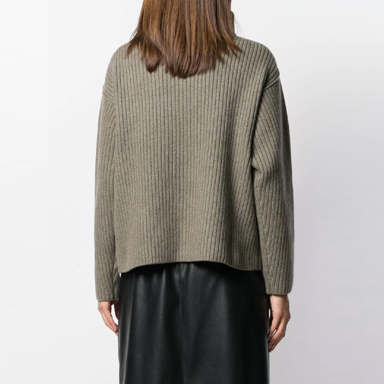 Purchase (W) 알렉산더 왕 FW21 하이 칼라 골지 울 스웨터 브라운 1KC2191043