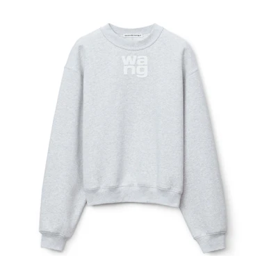 (Women) Alexander Wang FW21 Layered Logo Foam Sweatshirt Grey 4CC3211285-050