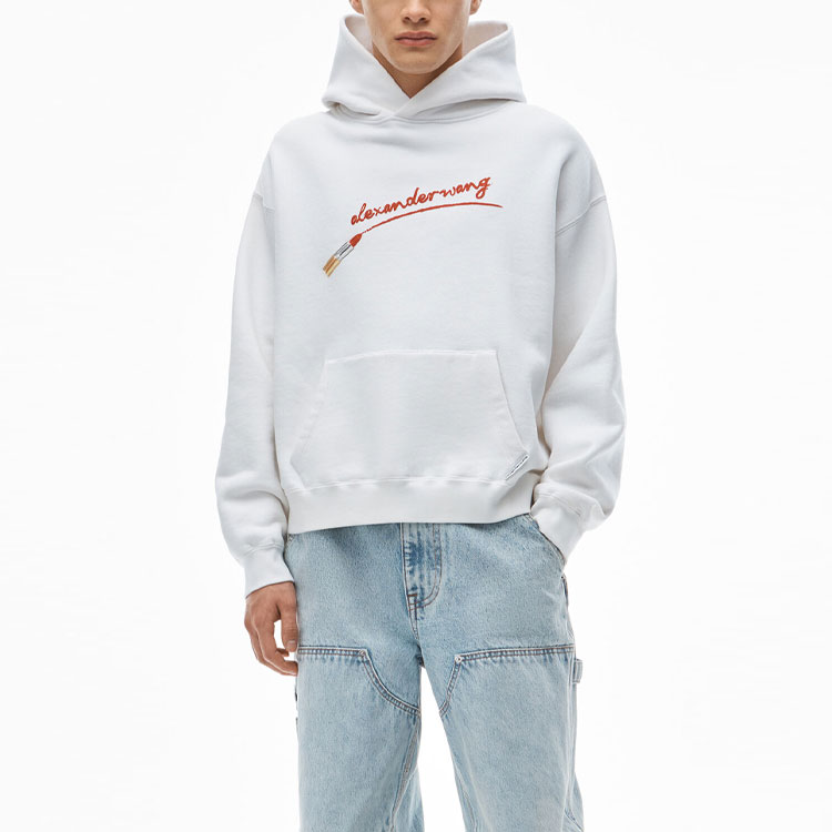 Purchase (W) 알렉산더 왕 FW21 립스틱 그래픽 후드 여성용 화이트 UCC4211466111-110