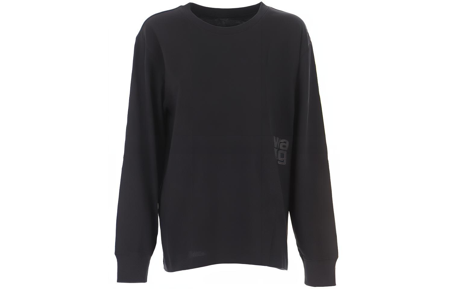 (Women) Alexander Wang FW21 Logo Crewneck Long Sleeve Sweatshirt Black 4CC1201151-001