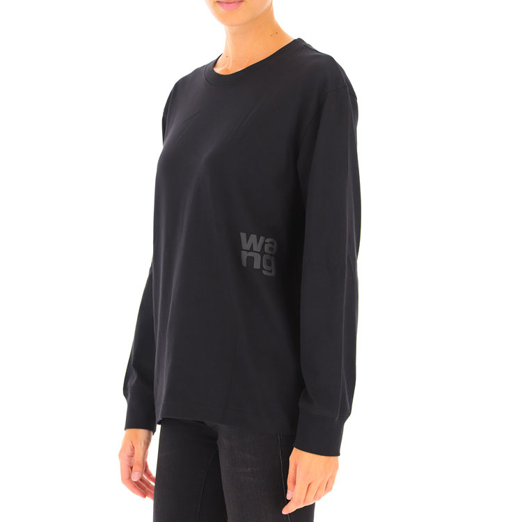 Purchase (W) 亚历山大王FW21 logo长袖圆领卫衣黑色 4CC1201151-001