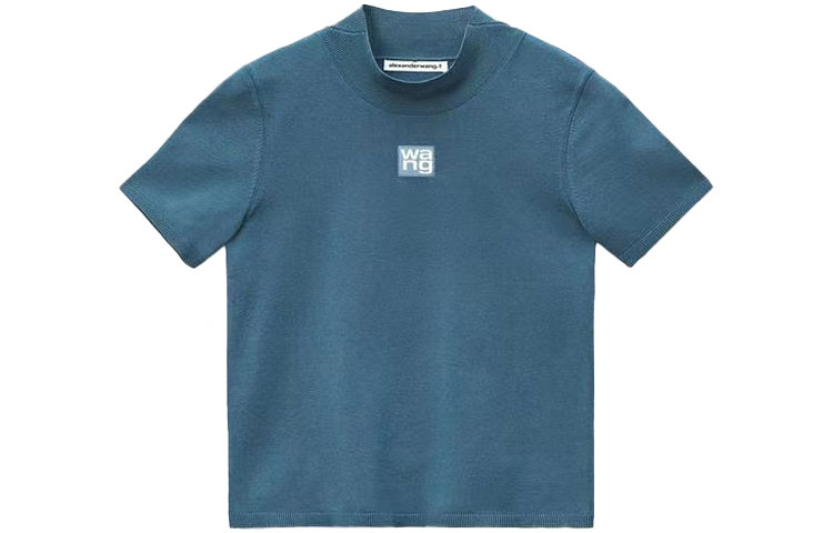 Order (W) Alexander Wang FW21 標誌針織修身高領上衣 冰藍色 4KC2191008-469