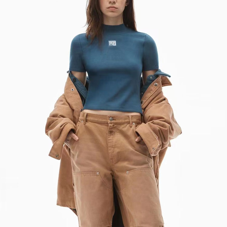 Lookbook (W) Alexander Wang FW21 標誌針織修身高領上衣 冰藍色 4KC2191008-469