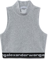 (Women) Alexander Wang FW21 Logo Patchwork Tank Top Grey 4CC2211212-030 (Women) Alexander Wang FW21 Logo Patchwork Tank Top Grey 4CC2211212-030