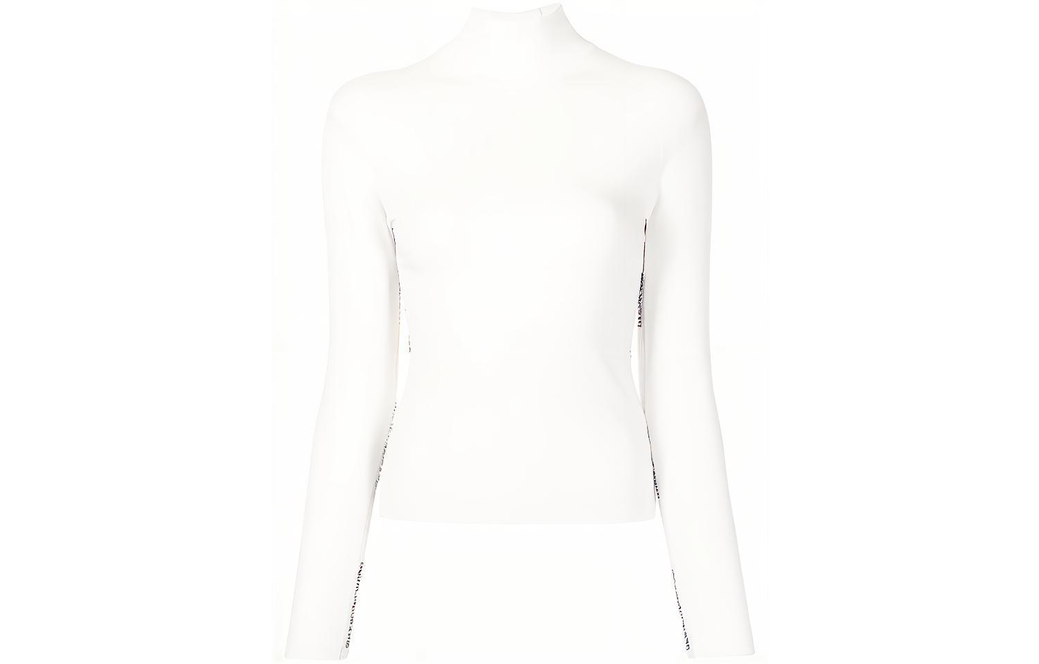 (Women) Alexander Wang FW21 Logo Trim Slim Fit Knit Top Women’s White 4KC4211035