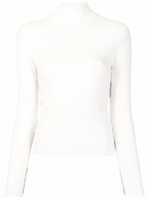 (Women) Alexander Wang FW21 Logo Trim Slim Fit Knit Top Women’s White 4KC4211035 Buy (Women) Alexander Wang FW21 Logo Trim Slim Fit Knit Top Women’s White 4KC4211035