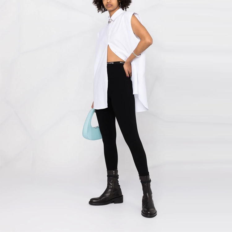 Purchase (Women) Alexander Wang FW21 Logo Waist Slim Fit Leggings Black 4KC2214077-001