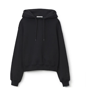 (Women) Alexander Wang FW21 Oversized Logo Hoodie Women’s Black Pullover Sweatshirt. 4CC3212053-001