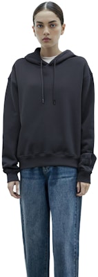 (W) 알렉산더왕 FW21 오버사이즈 로고 후드 여성용 블랙 풀오버 스웨트셔츠. 4CC3212053-001 Details for (W) 알렉산더왕 FW21 오버사이즈 로고 후드 여성용 블랙 풀오버 스웨트셔츠. 4CC3212053-001