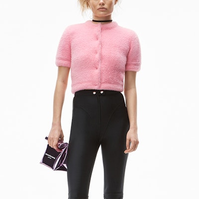 (Women) Alexander Wang FW21 Pink Faux Fur Short-Sleeve Jacket. 4KC4213026-671 Shop (Women) Alexander Wang FW21 Pink Faux Fur Short-Sleeve Jacket. 4KC4213026-671