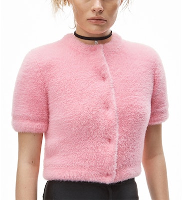 (Women) Alexander Wang FW21 Pink Faux Fur Short-Sleeve Jacket. 4KC4213026-671 Purchase (Women) Alexander Wang FW21 Pink Faux Fur Short-Sleeve Jacket. 4KC4213026-671