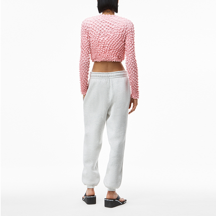 Shop (Women) Alexander Wang FW21 Pink Tie-Dye Cropped Snap Cardigan Sweater for Women 1WC3211490-952