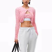 Purchase (W) Alexander Wang FW21 粉色漸層短版釦式針織外套 女士针织毛衣 1WC3211490-952