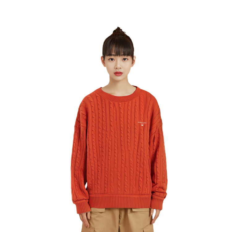 Cheap (Women) Alexander Wang FW21 Ribbed Cotton Knit Pullover Sweater Orange. UKC3211030-600